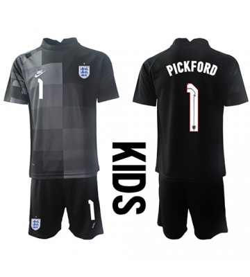 Lacne Dětský Futbalové dres Anglicko Jordan Pickford #1 Brankarsky  MS 2022 Krátky Rukáv - Domáci (+ trenírky)
